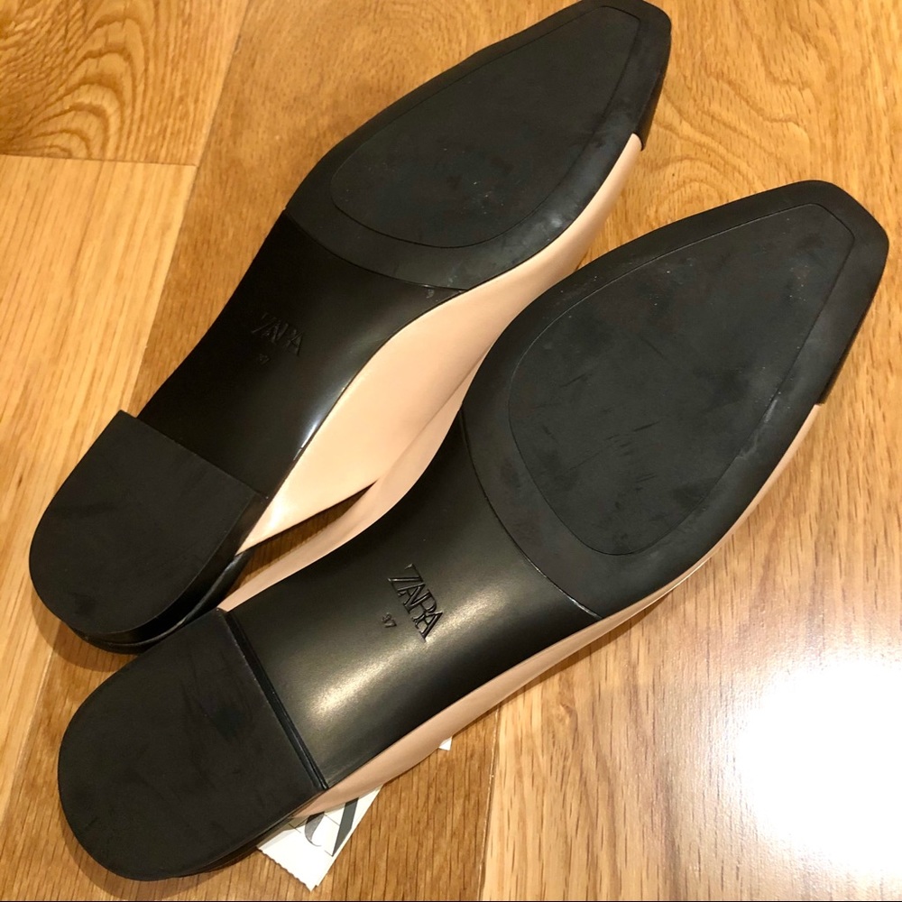 Last one!🎈NWT ZARA Leather Mules Beige Black - 36 - Picture 8 of 8